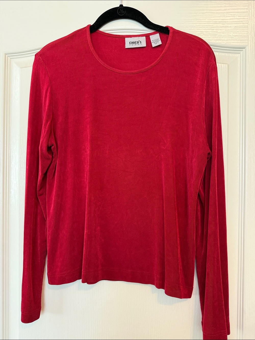 Chico’s Traveler Red Long Sleeve Top